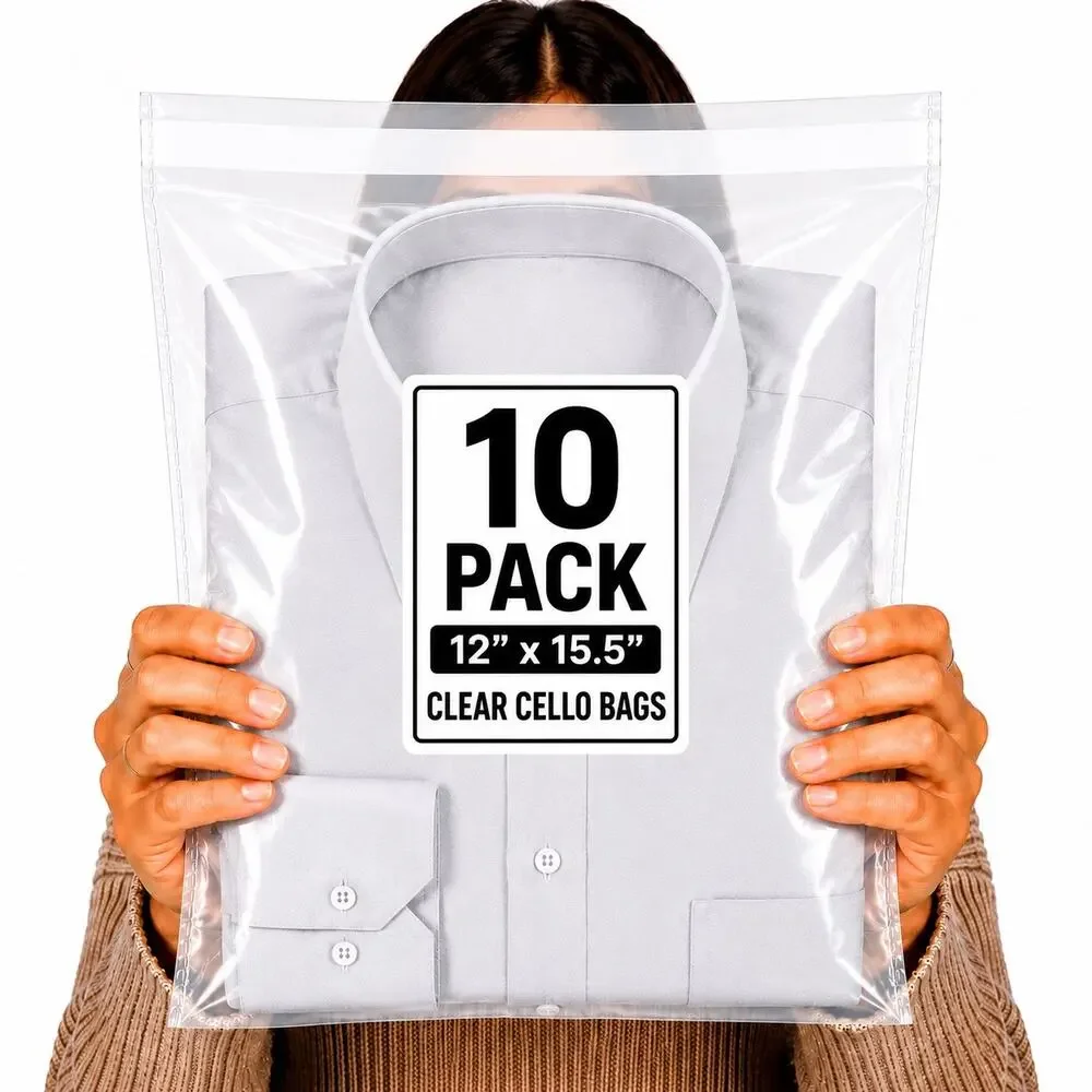 POLY MAILERS CLEAR (10 PACK) 12x15.5 SELF SEAL SHIPPING BAGS MAILING BAGS NEW